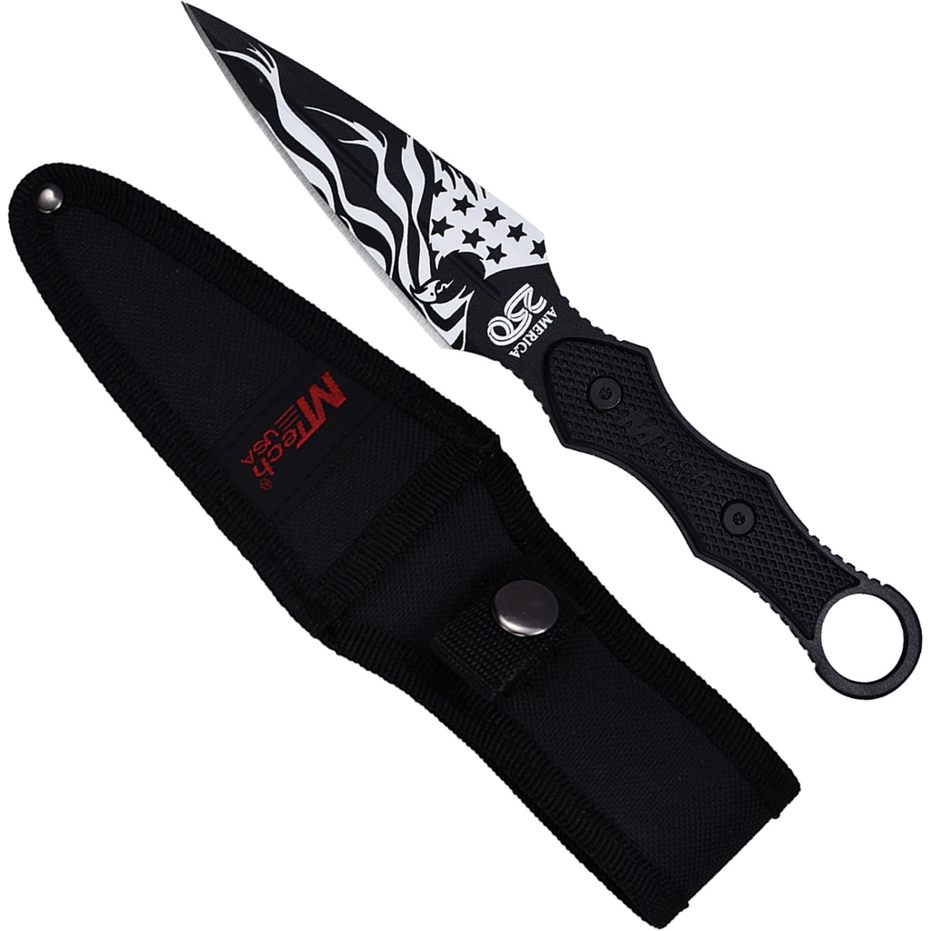 SAMPLE - Flag Guardian Patriotic Fixed Blade Knife - Black USA