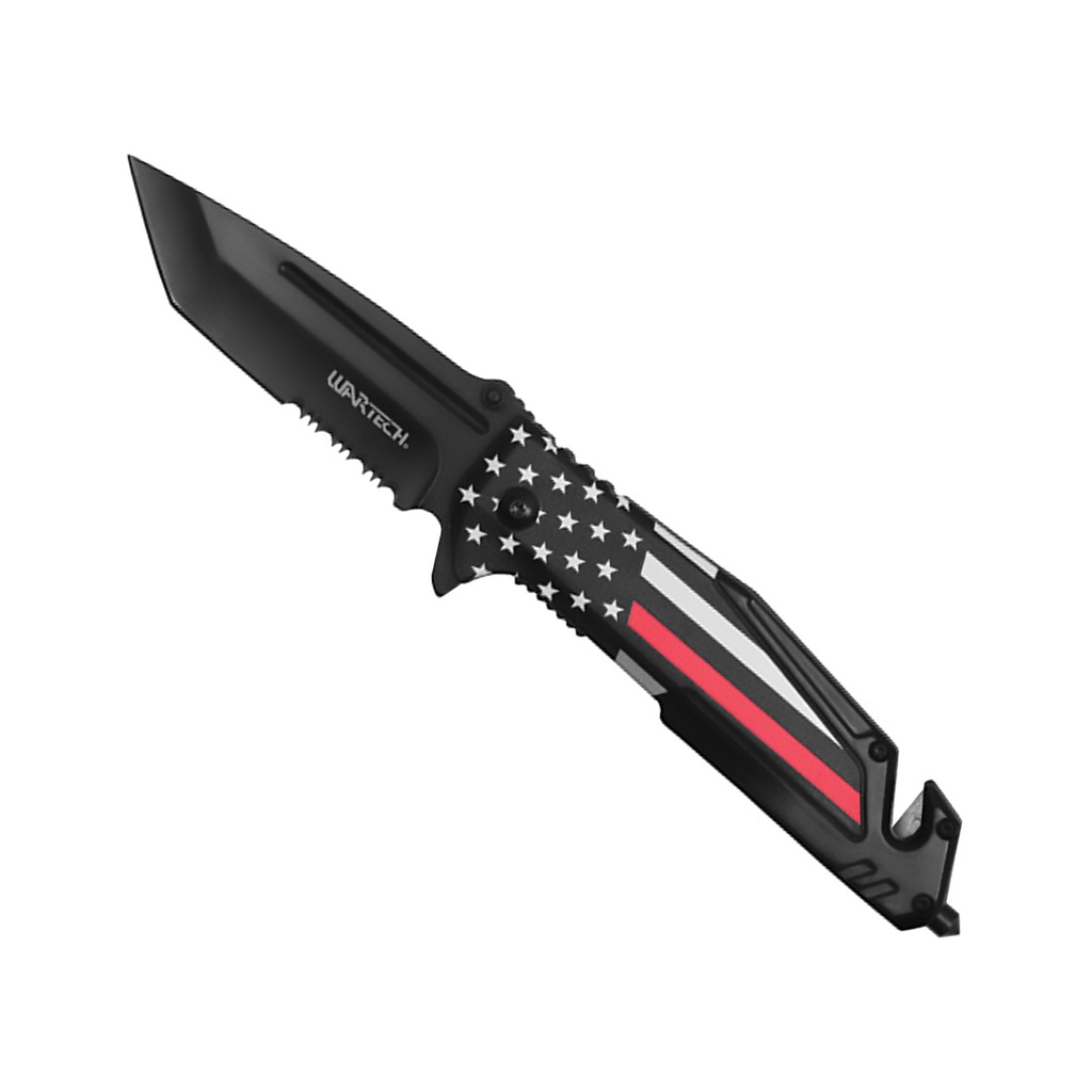SAMPLE - Stars & Stripes Rapid-Deploy Spring-Assisted Pocket Knife - Matte Black