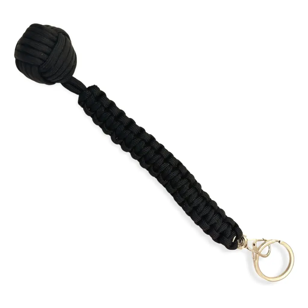 Shadow Knot Adjustable Safety Keychain - Black Paracord