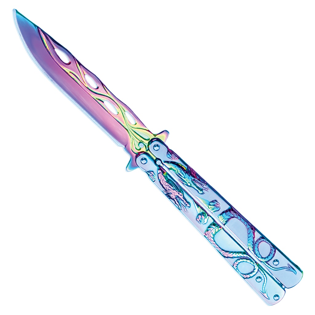 Mirage Scales Performance Butterfly Knife - Rainbow Steel