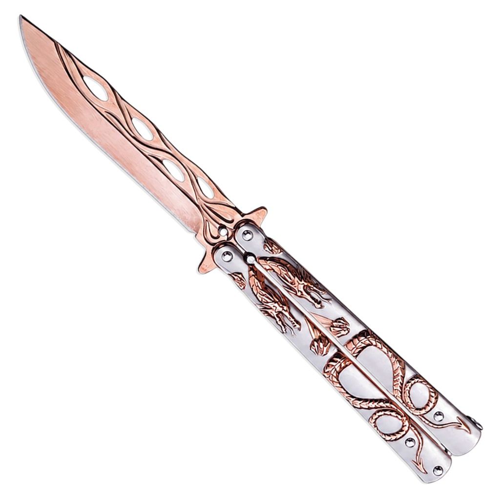 Ember Hoard Dragon Butterfly Knife - Rose Gold
