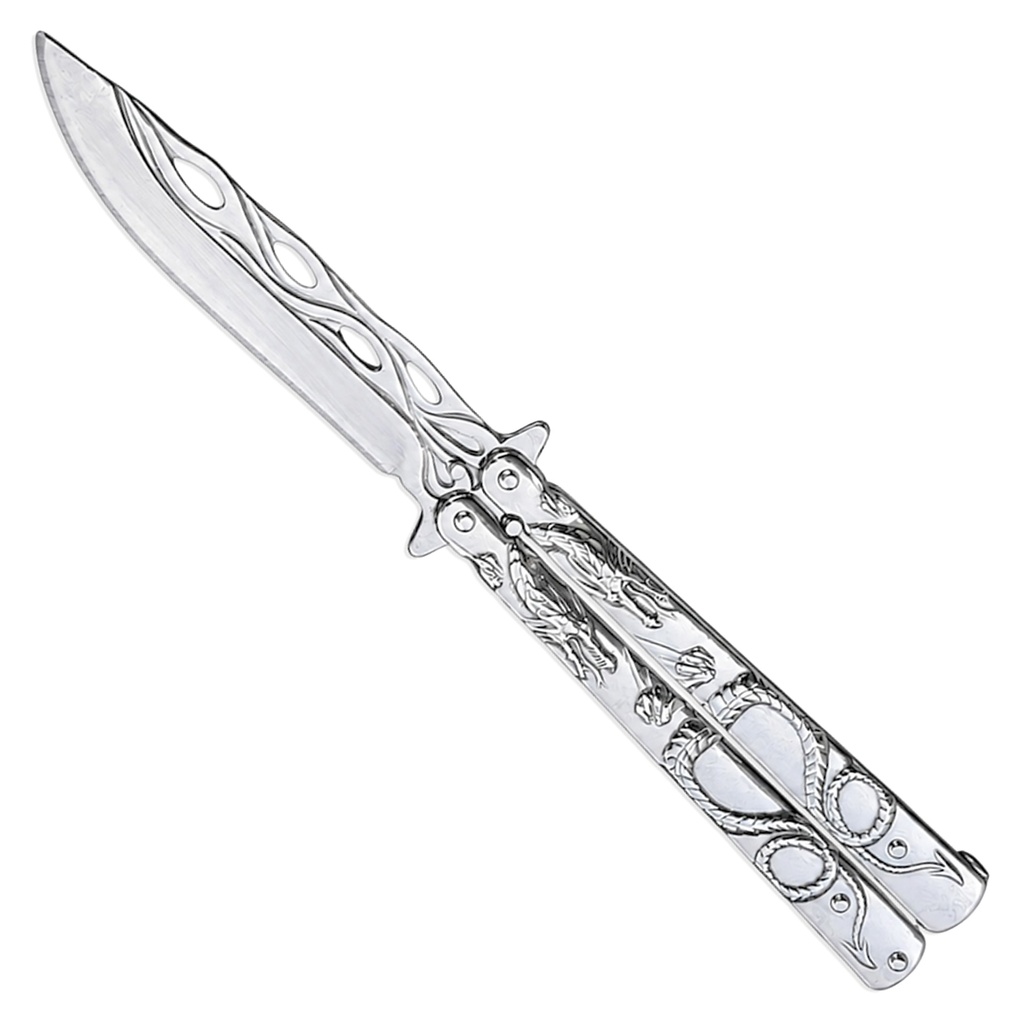 Skyborne Dragon Arc Butterfly Knife - Polished Steel