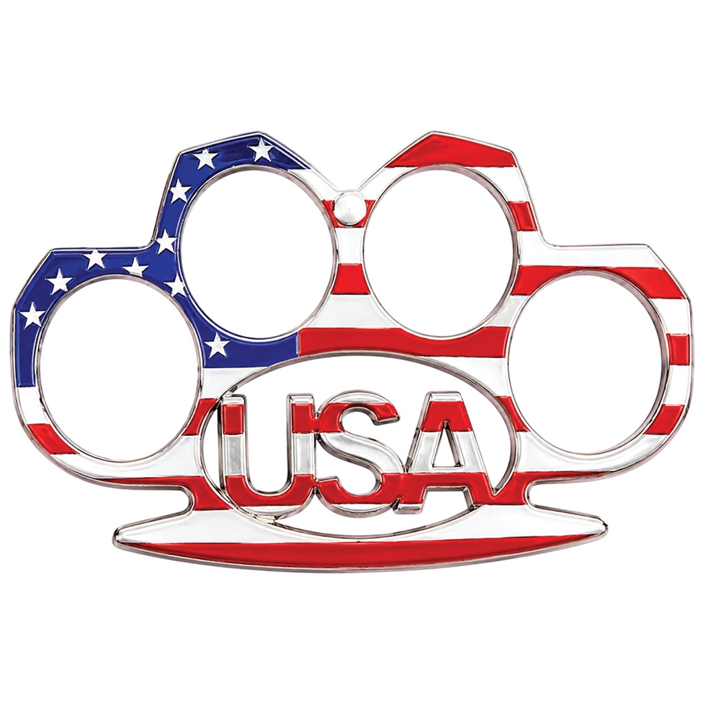 Stars & Stripes Patriot Brass Knuckles - USA Flag Metal