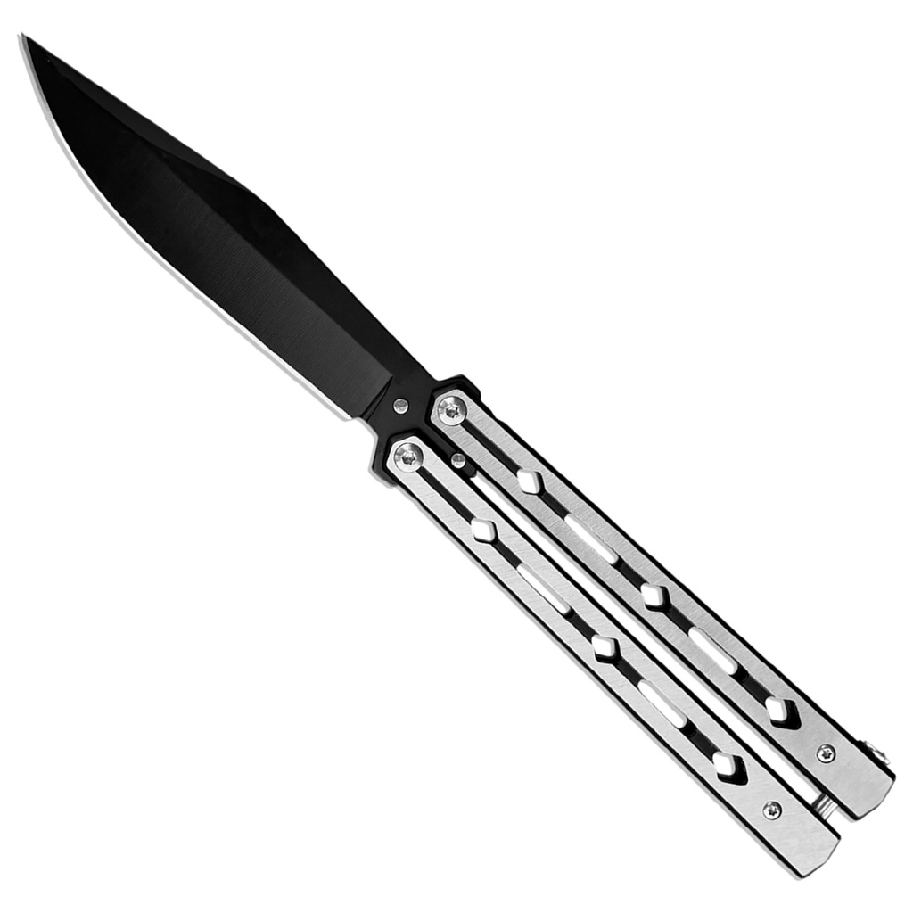 Monochrome Momentum Butterfly Knife - Black Blade Steel