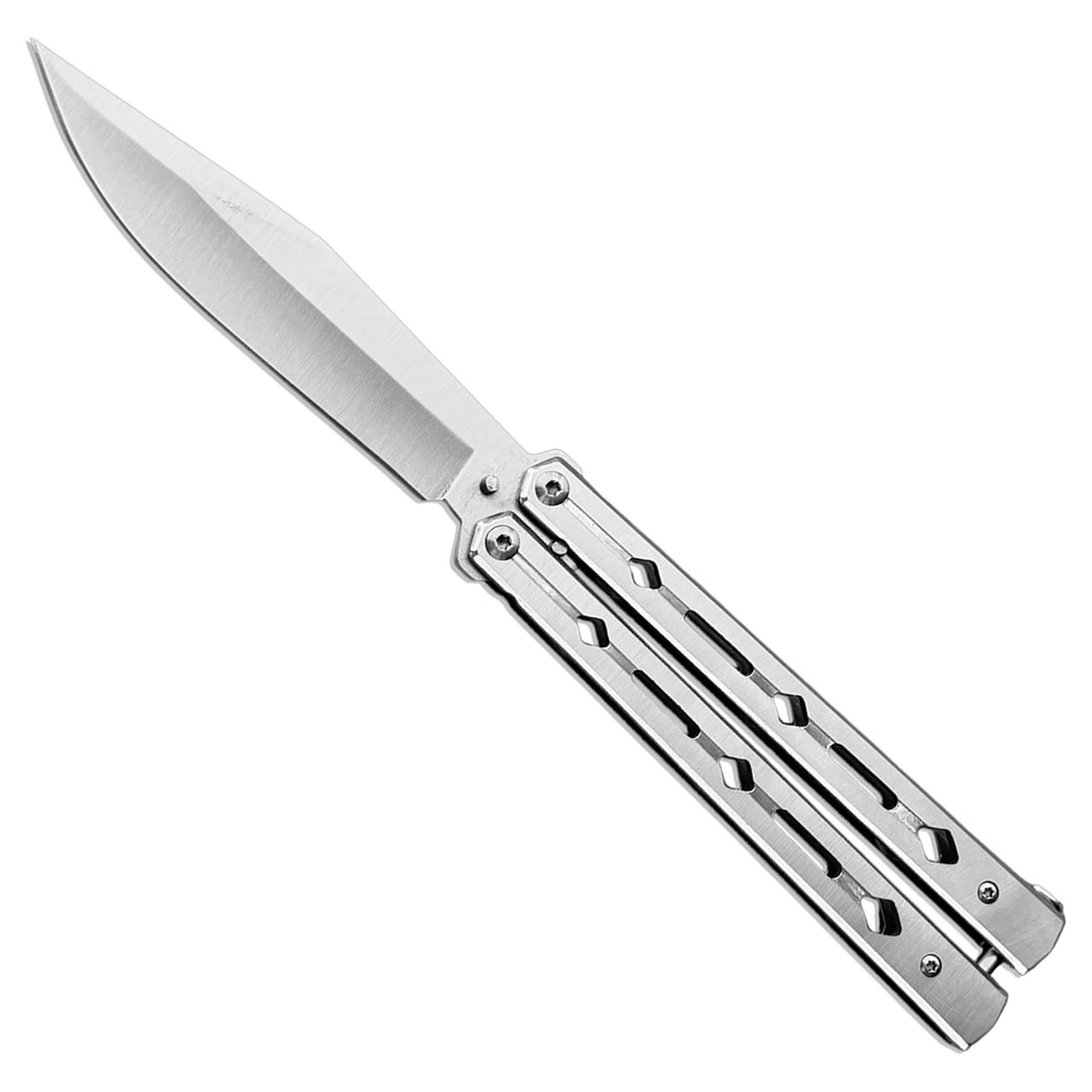 Diamond Rail Precision Butterfly Knife - Satin Steel