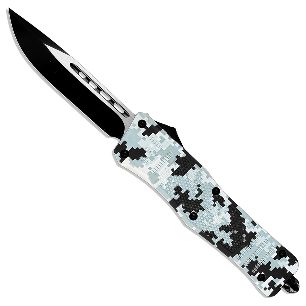 Urban Ghost Double-Action OTF Knife - White Camo