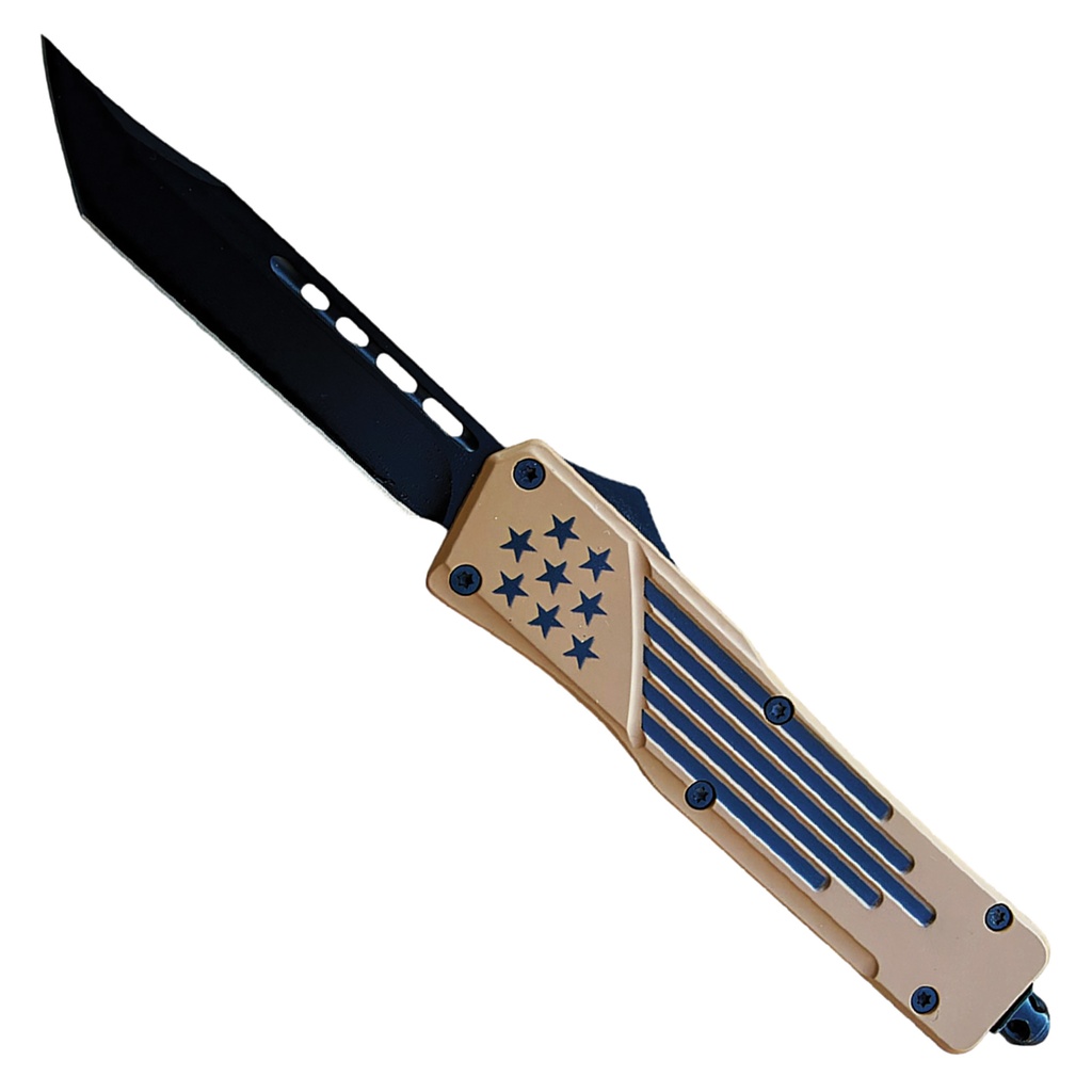 Patriot’s Oath Tactical OTF Knife - Tan USA Flag