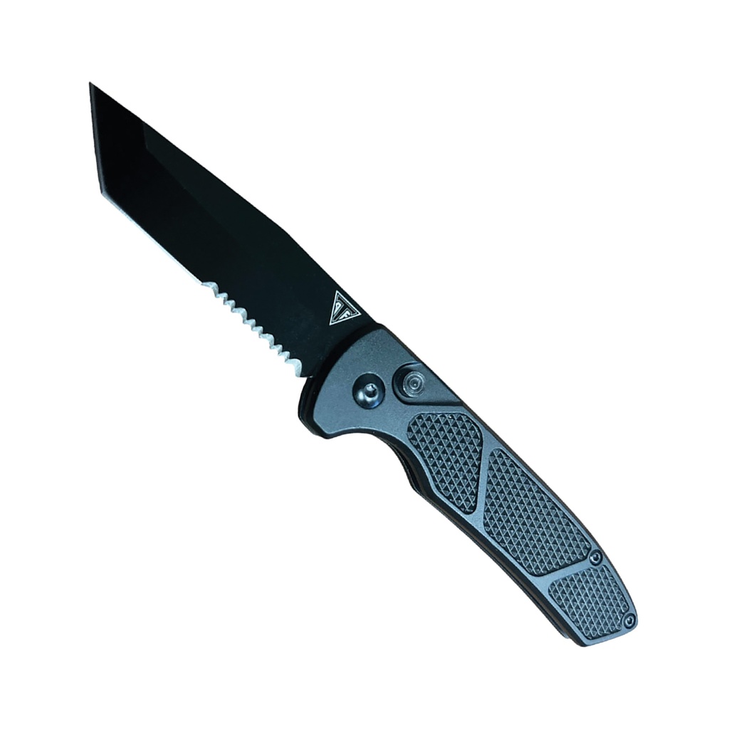Vanguard CNC-Grip Tanto Automatic Knife - Gray Aluminum