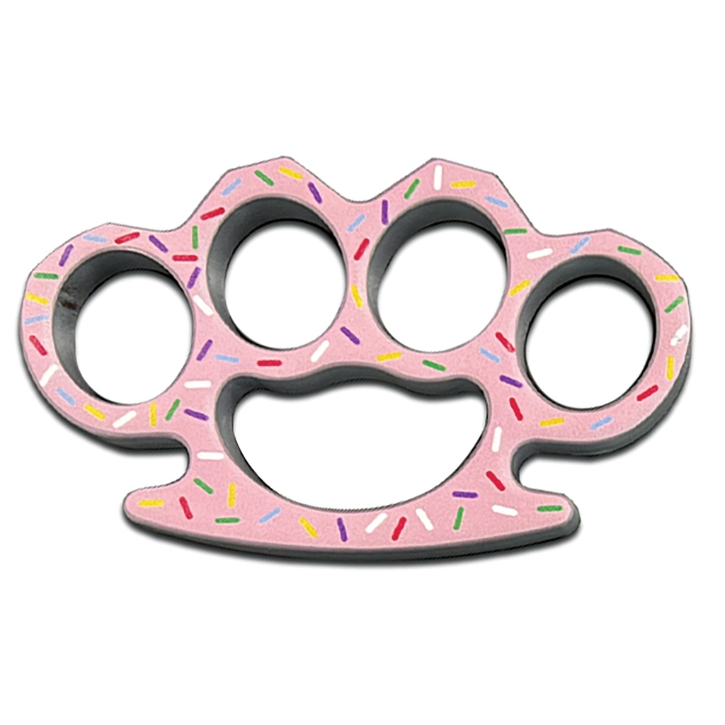 Cupcake Sprinkles Display-Ready Brass Knuckles - Pink Metal