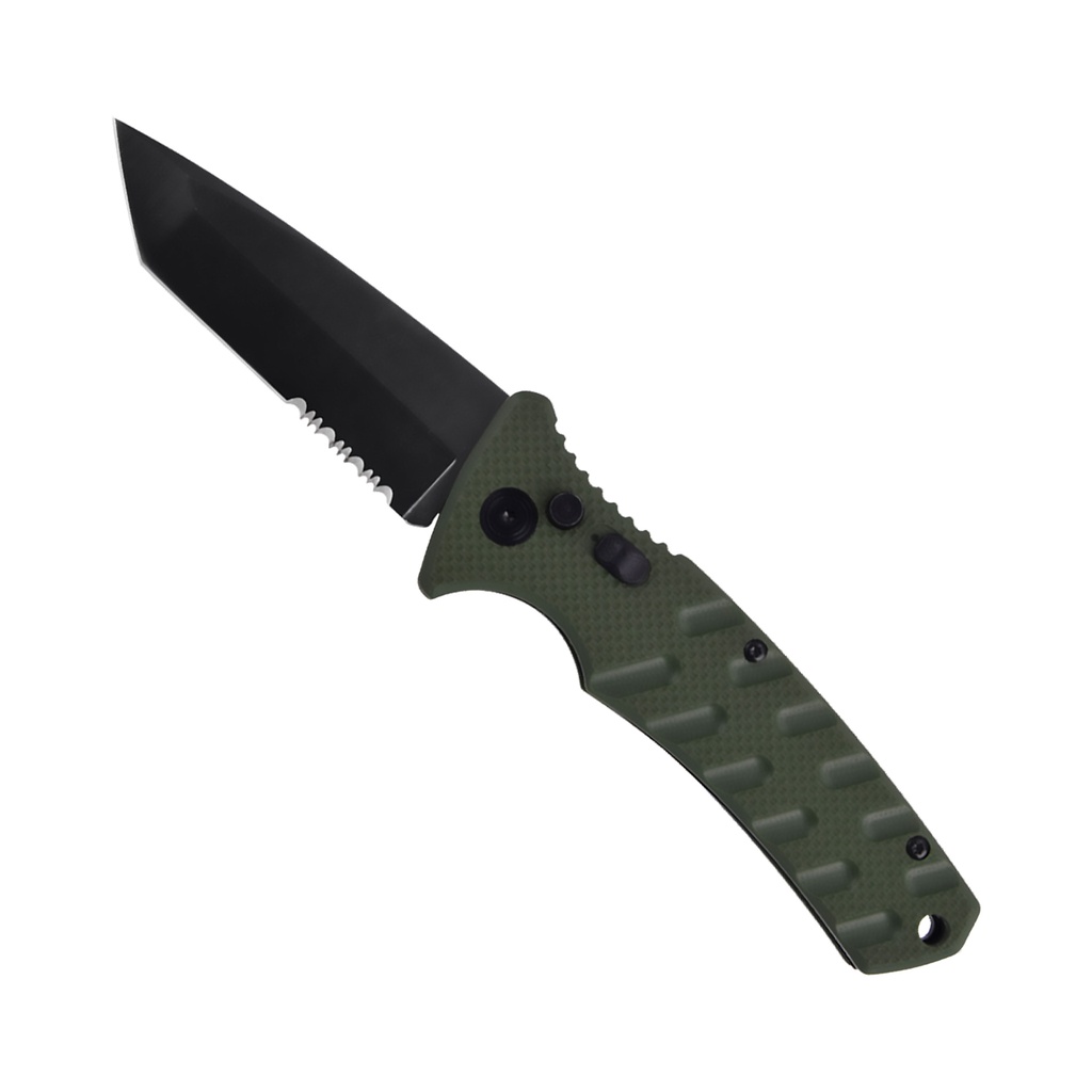 Green Sentinel Rapid-Deploy Tanto Automatic Knife - Green Aluminum