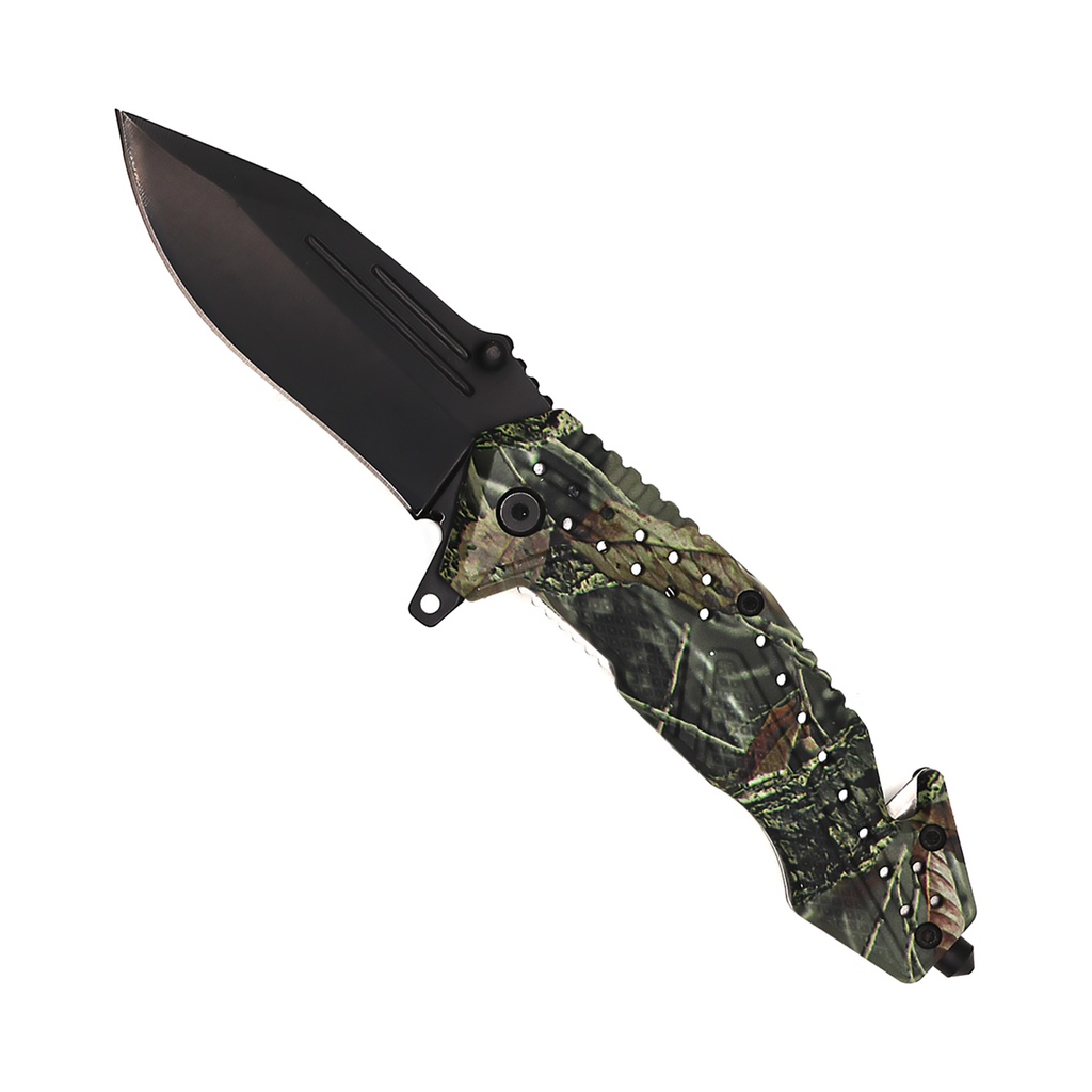 Ranger Lifeline Spring-Assisted Rescue Knife - Gray Camo