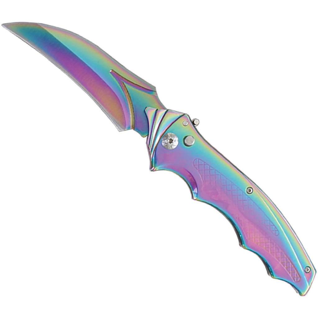 Iridescent Talon Quick-Deploy Automatic Knife - Rainbow