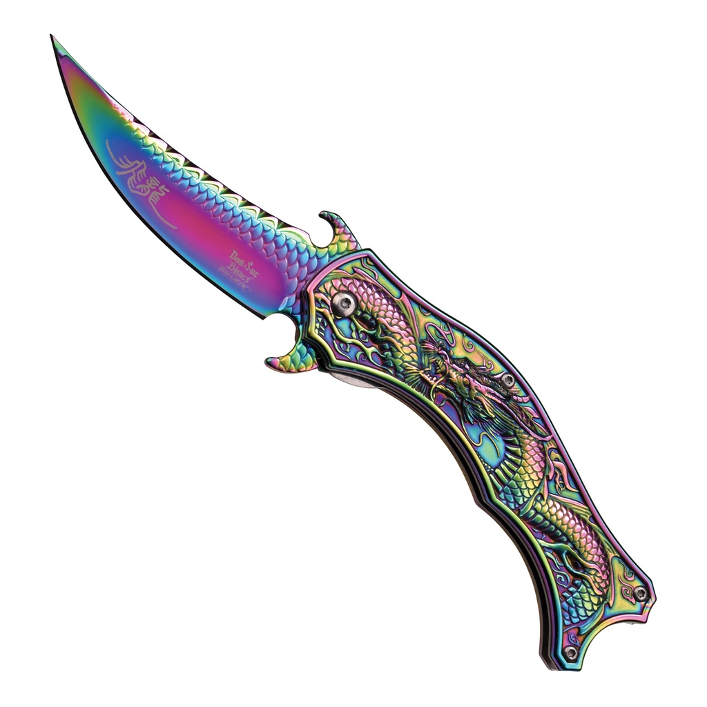 Skyfire Dragon Spring Assisted Knife - Rainbow Finish