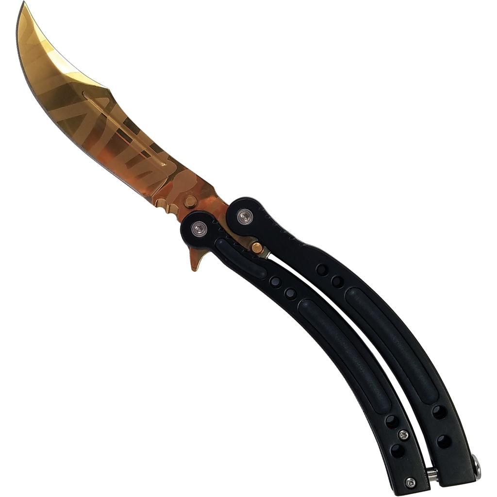 Arcade Royale Skin-Inspired Butterfly Knife - Black/Gold