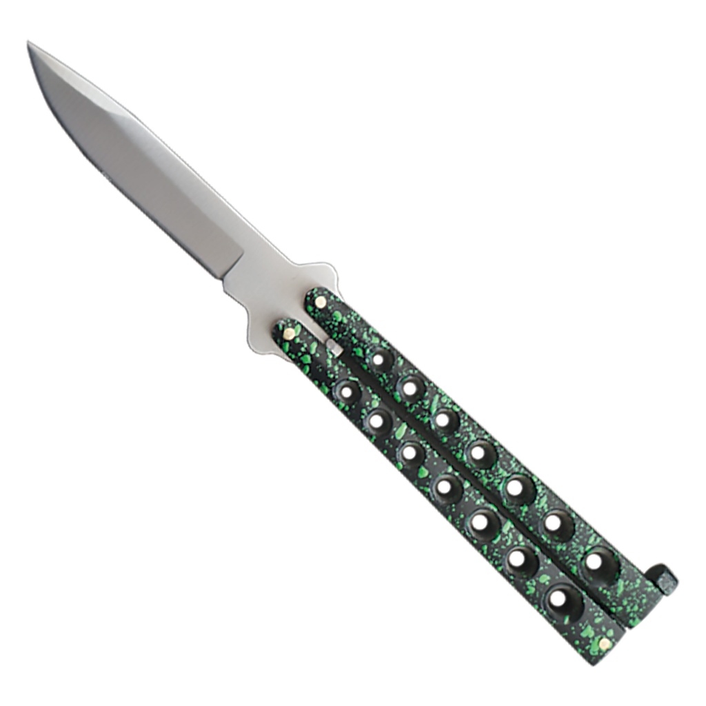 Vented Chassis Heavy-Duty Butterfly Knife - Matte Green