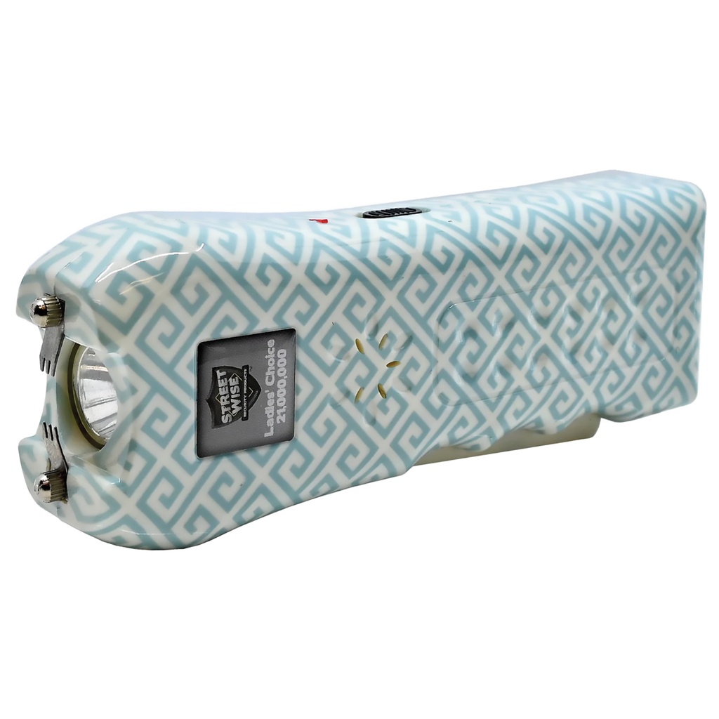 Teal Grid Shield Triple-Defense Stun Gun - Teal Pattern