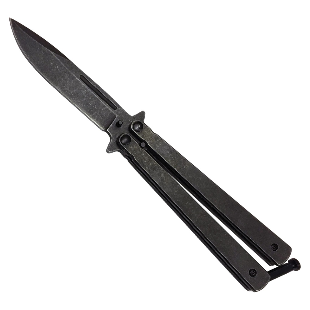 Monolith Smooth-Balance Butterfly Knife - Stonewash Steel