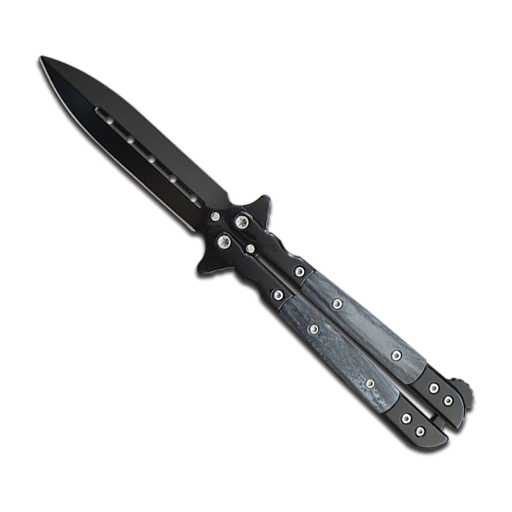 Midnight Latch Precision Butterfly Knife - Matte Black Steel