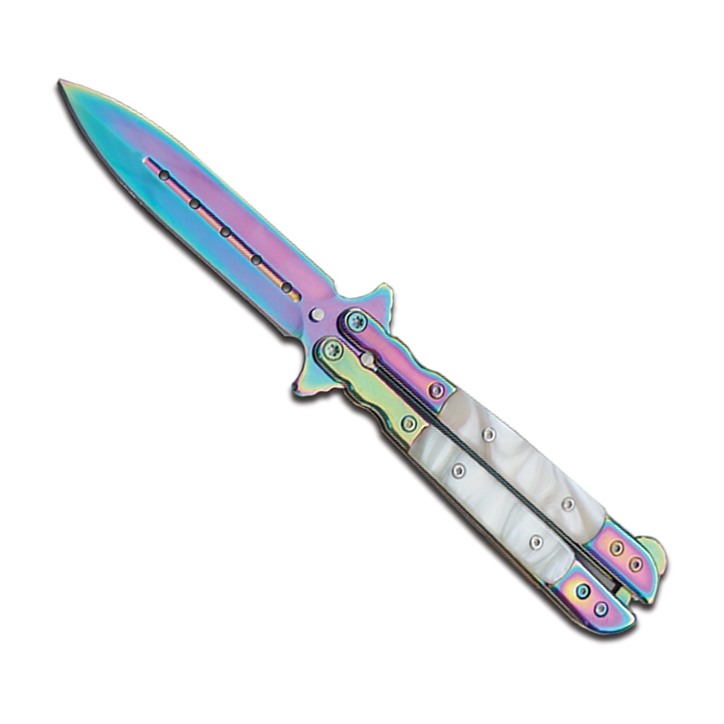 Aurora-Balanced Butterfly Knife - Pearl Handle