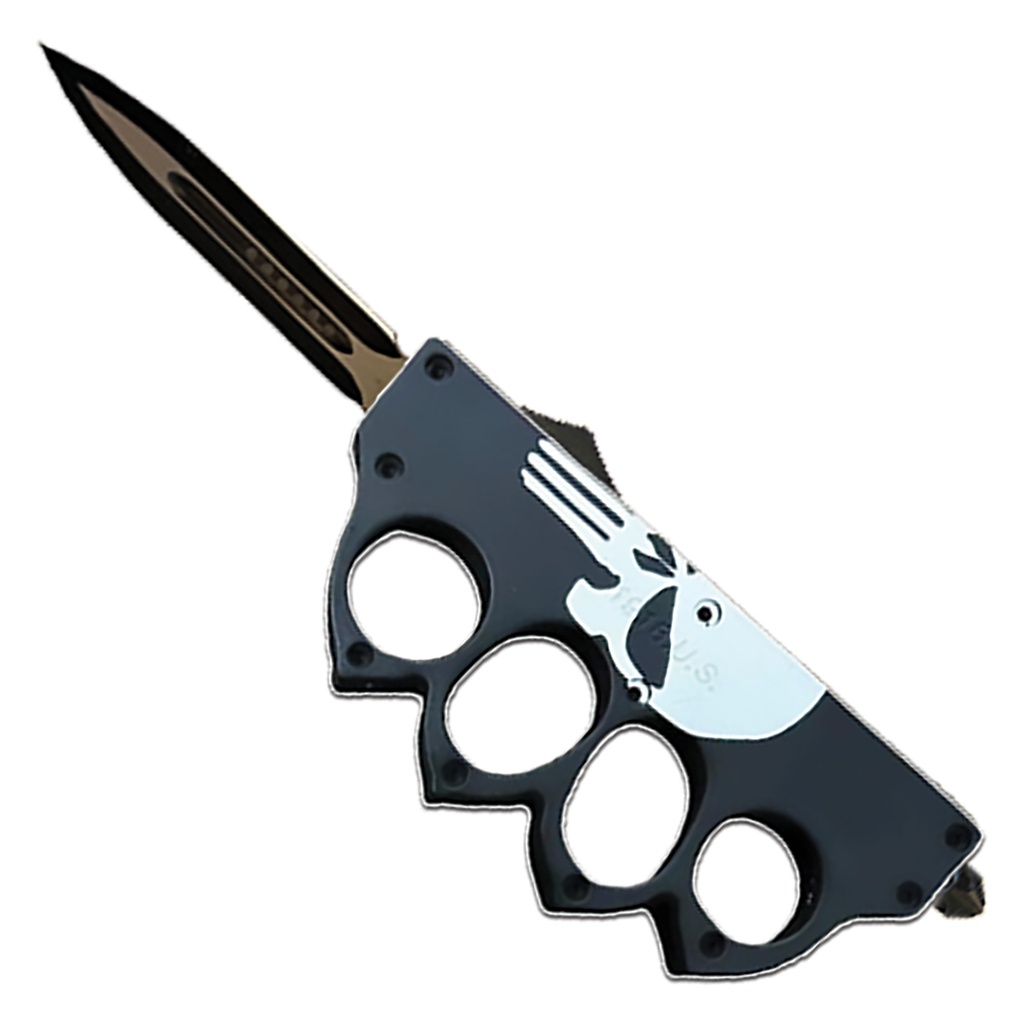 Skullguard Knuckle-Frame OTF Trench Knife - Matte Black