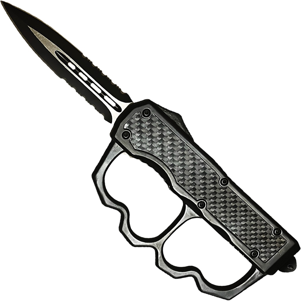 Stealth Carbon Fusion OTF Knuckle Knife - Two-Tone Dagger