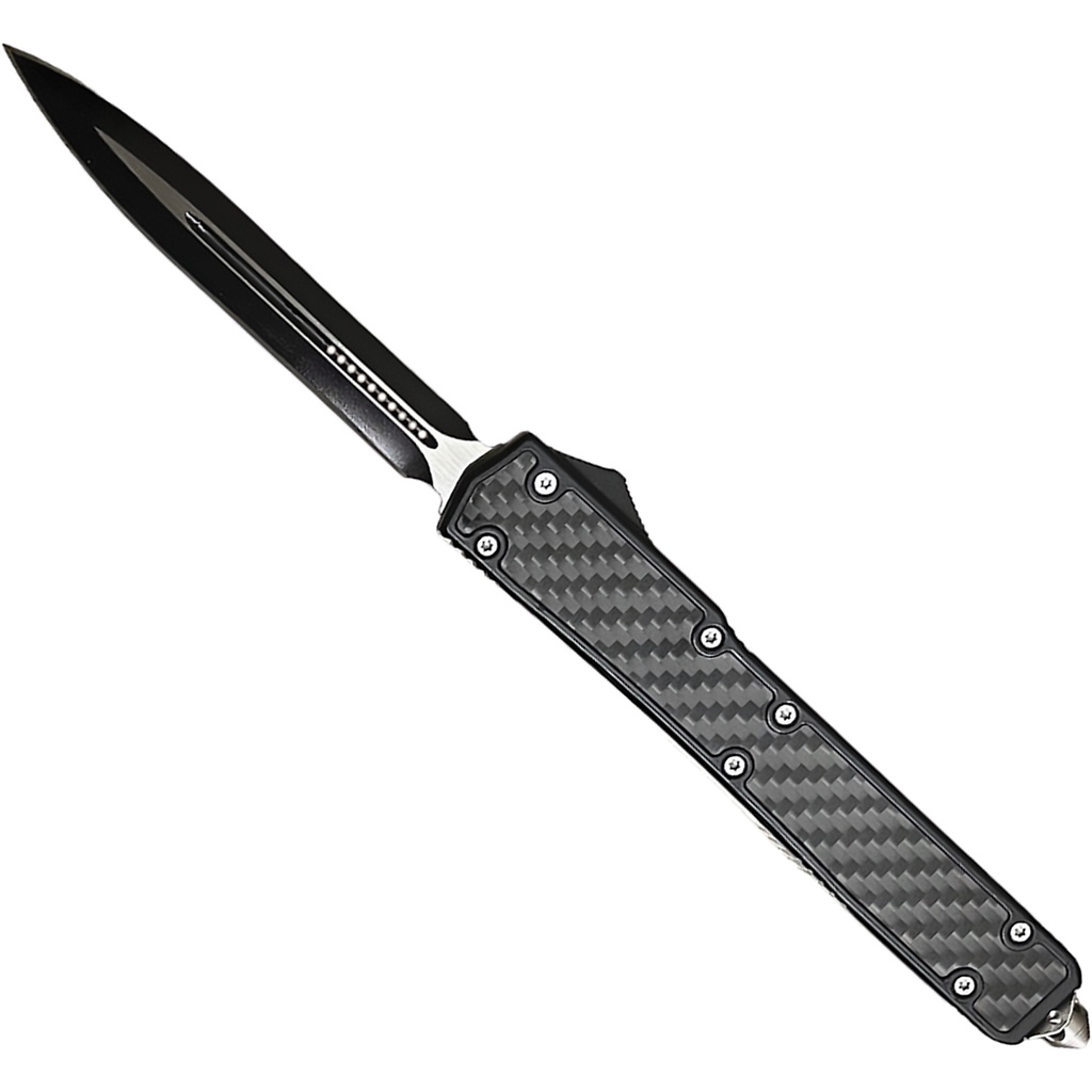 Carbon Weave XL Double-Action OTF Knife - Carbon Fiber Black