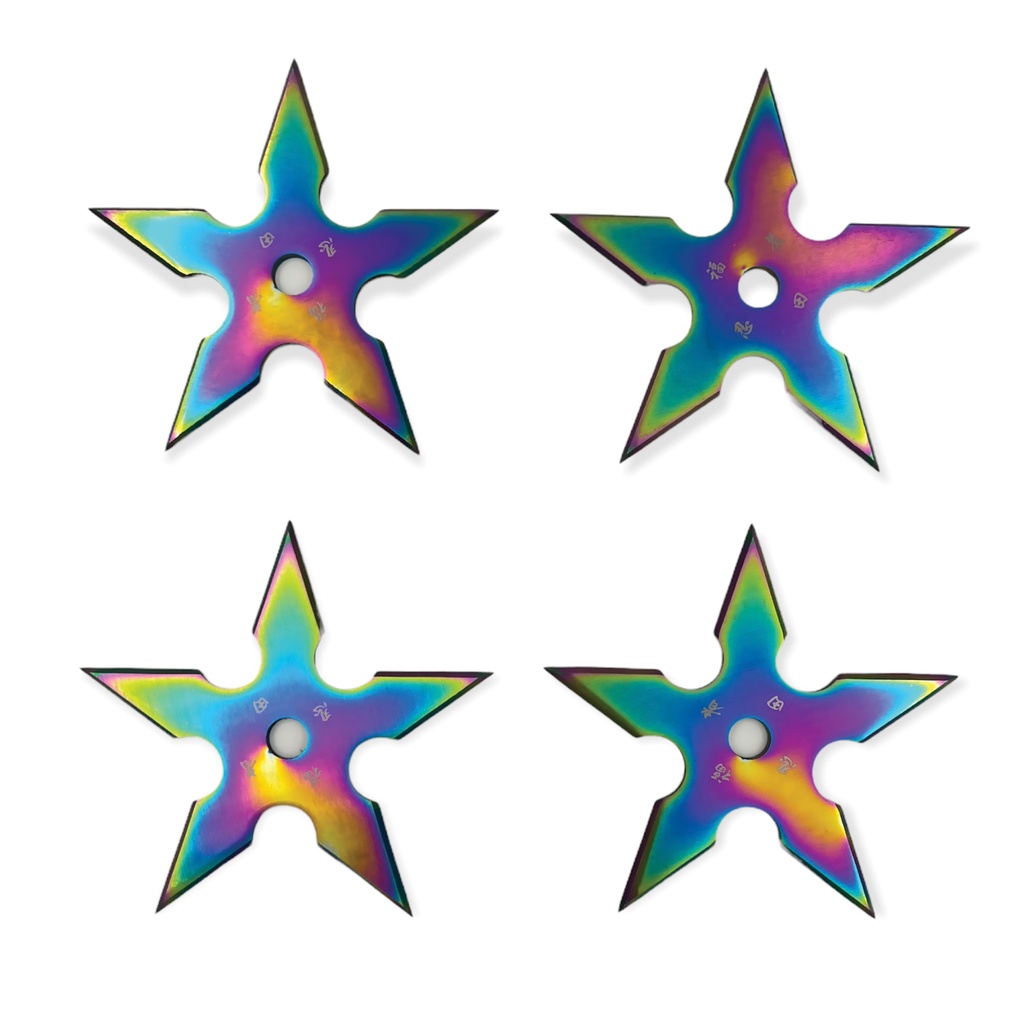 NinjaQuartet Precision Throwing Stars - Rainbow