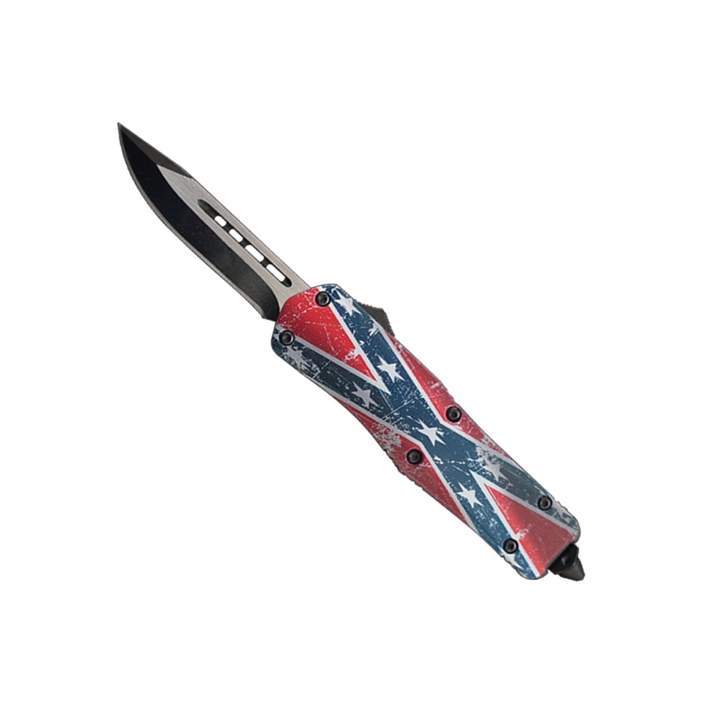 Covert Heritage Quick-Deploy OTF Knife - CSA Flag