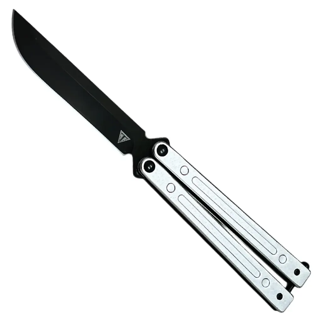Glacier Flow Ball-Bearing Butterfly Knife - White Aluminum