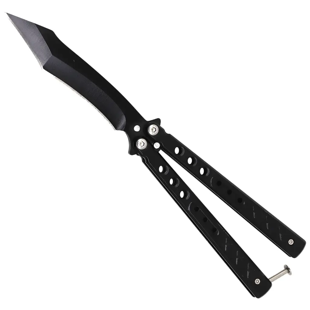 Shadow Lattice Balance-Tuned Butterfly Knife - Midnight Black