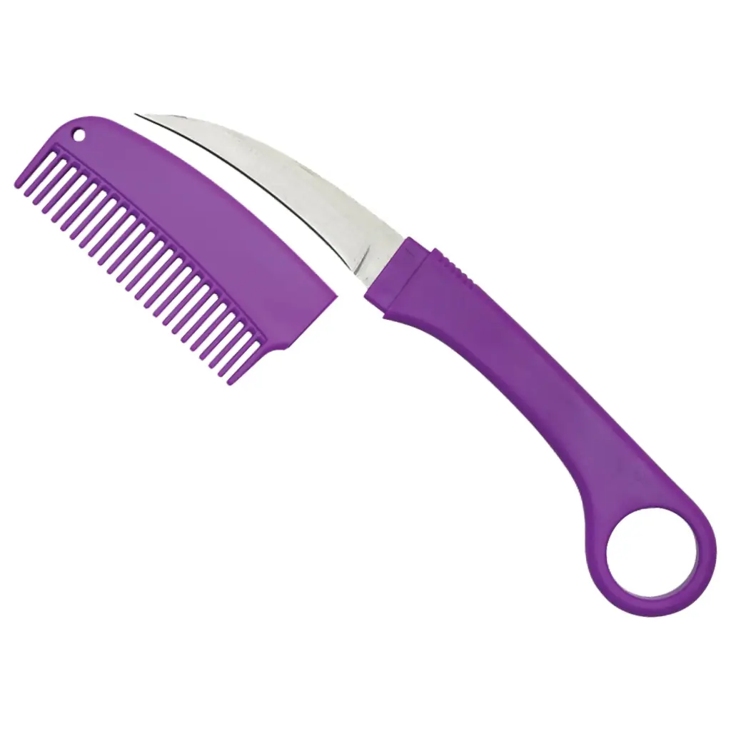 Undercover Ring-Guard Karambit Comb Knife - Purple