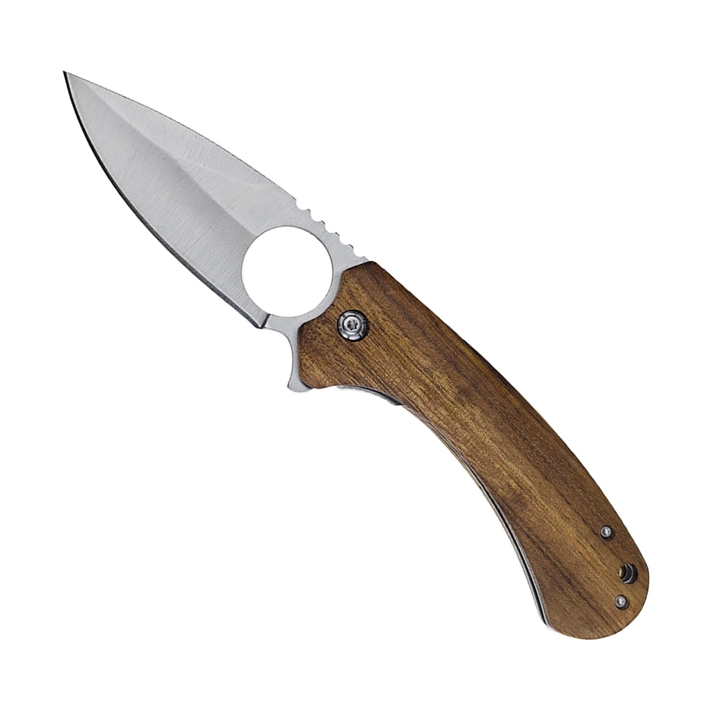 Woodland Guardian Quick-Deploy Spring Assisted Knife - Light Brown Wood