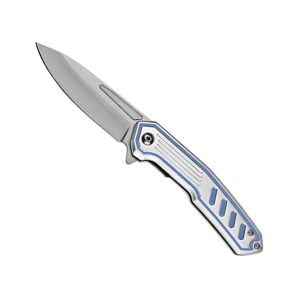 Arctic Gleam Quick-Deploy Spring Assisted Knife - Satin Blue Aluminum