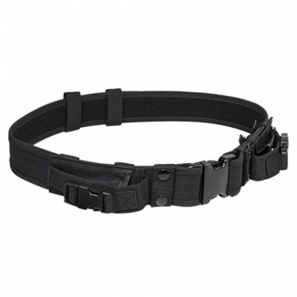Shadow-Lock Dual-Pouch Tactical Belt - Black