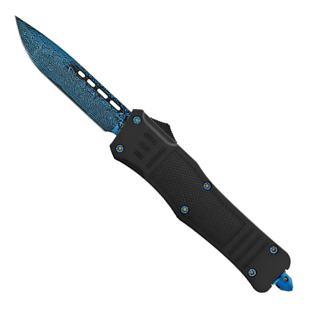 Current Flow Double-Action OTF Knife - Blue Titanium