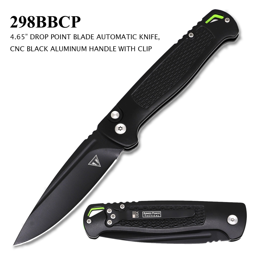 Stealth Sentinel Quick-Control Automatic Knife - Black Aluminum