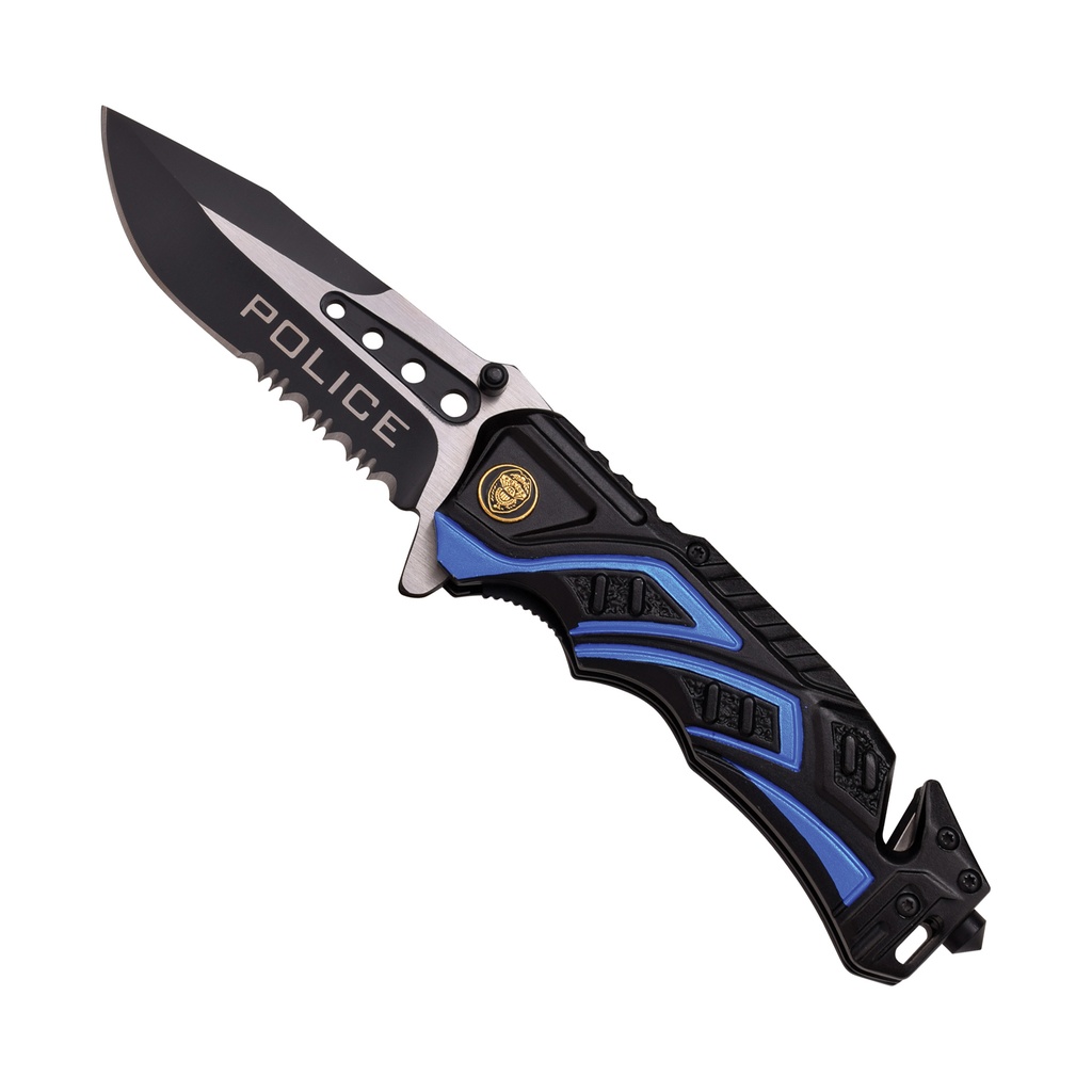 Blue Line Rapid-Response Spring Assisted Knife - Black/Blue Aluminum
