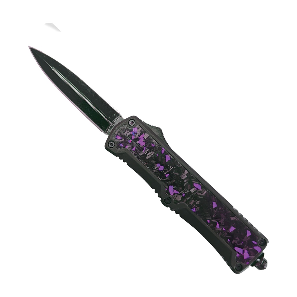 Forged Pulse Quick-Deploy OTF Knife - Purple Carbon Fiber