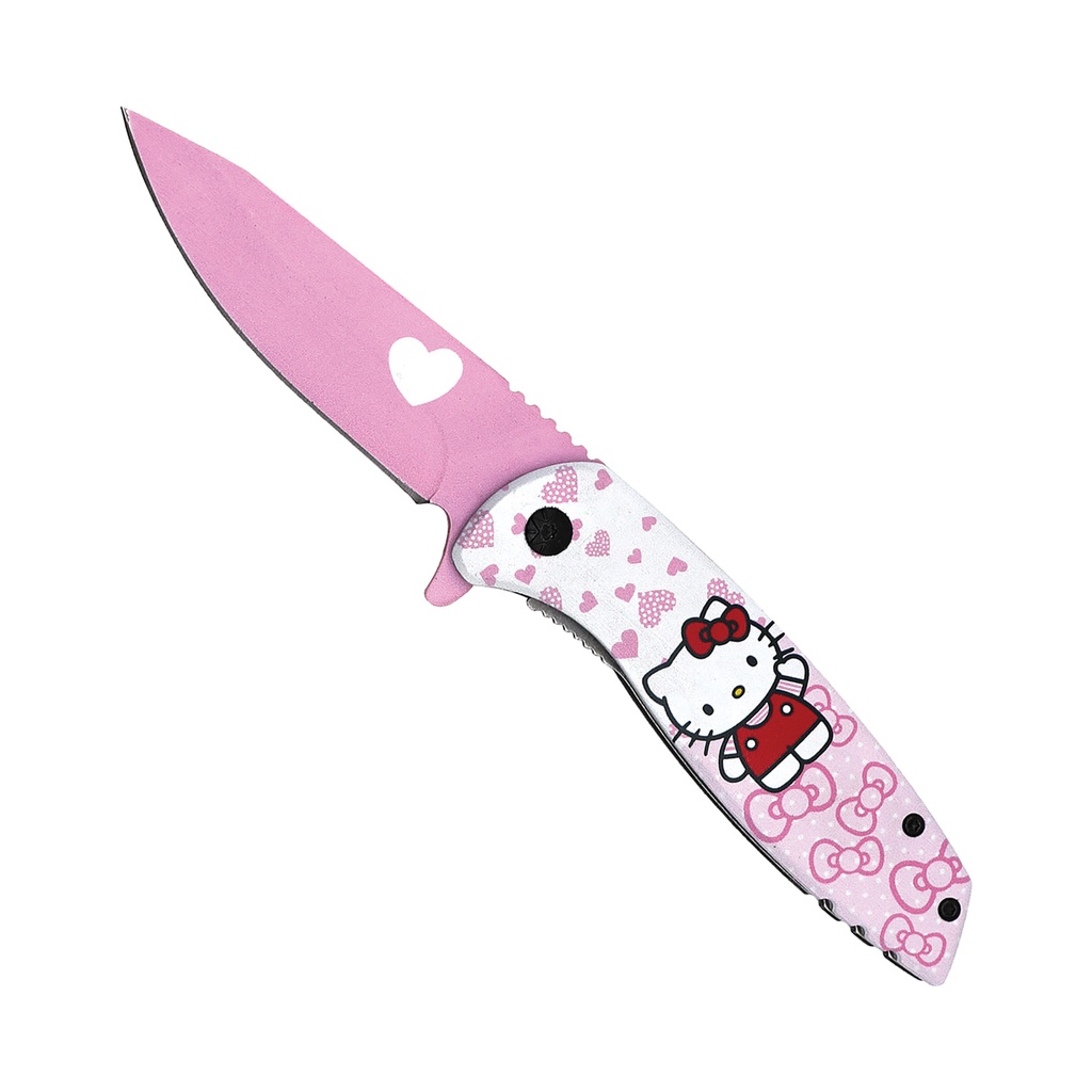 Hello Kitty Hearts Rapid-Open Assisted Opening Knife - Pink Blade