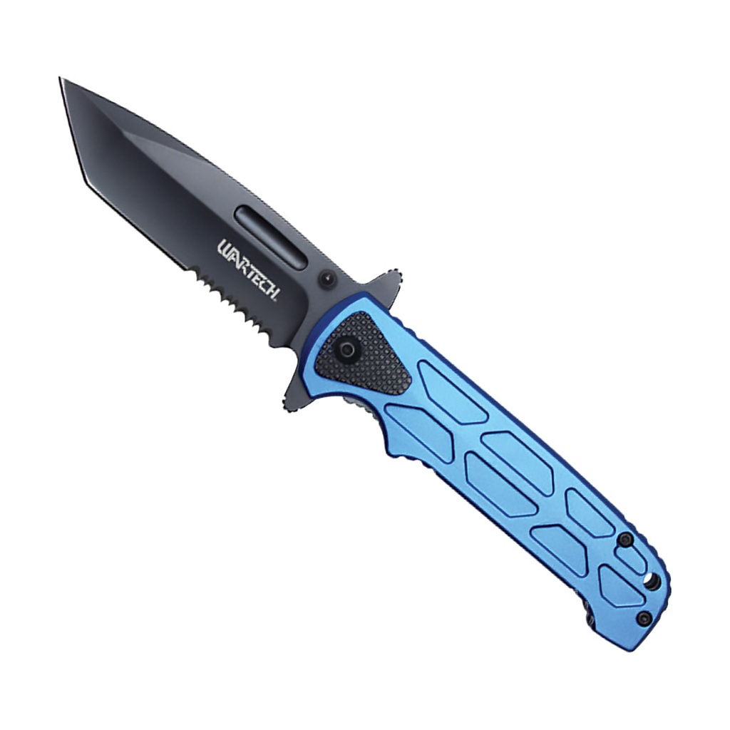 Hex-Grid Quick-Deploy Spring Assisted Knife - Cobalt Blue Aluminum