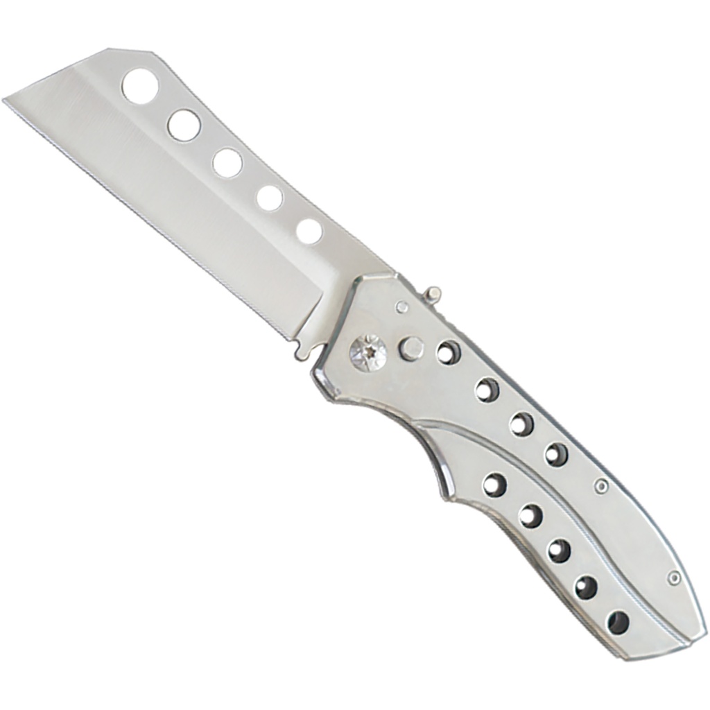 Monolith One-Touch Wharncliffe Automatic Knife - Matte Silver