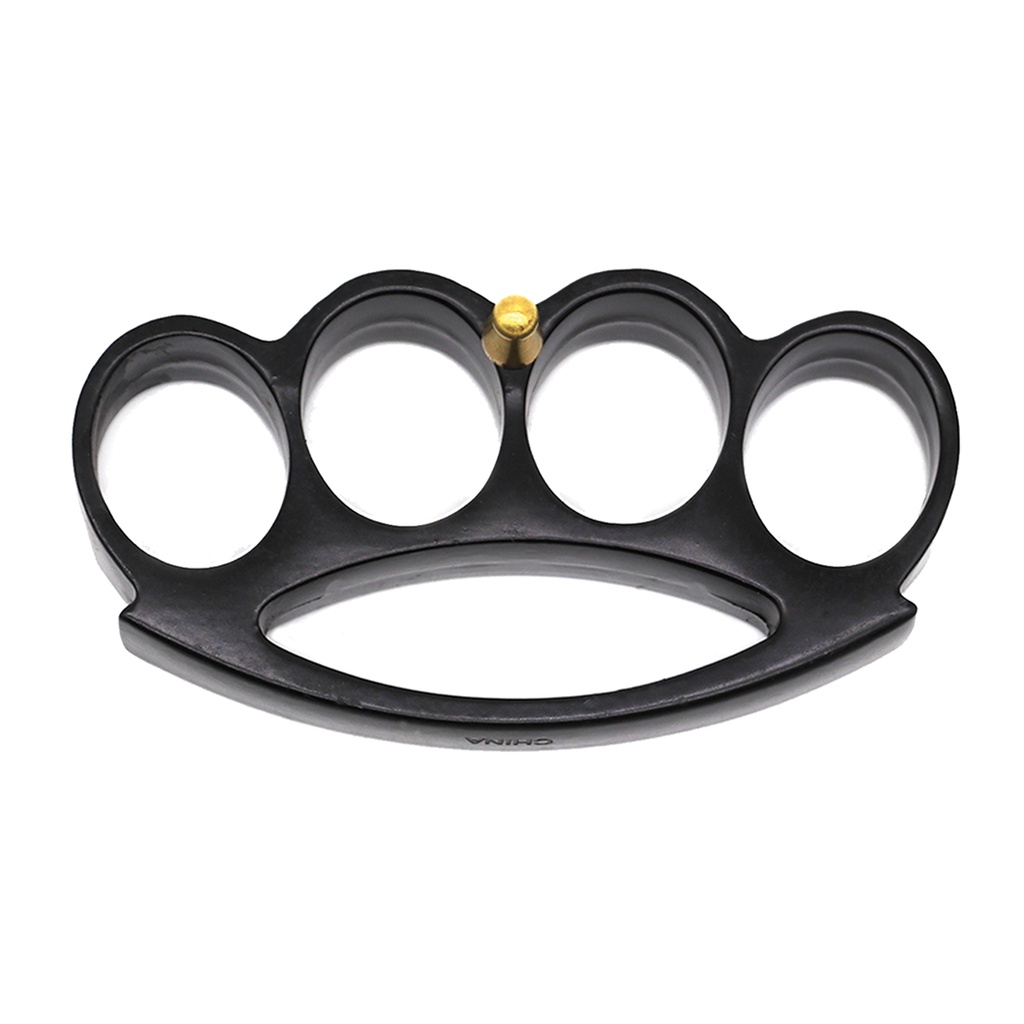 Noir Signet Belt-Buckle Brass Knuckles - Black/Gold