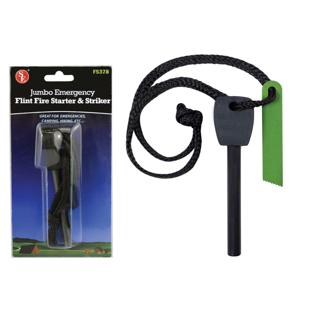 Nightwatch Jumbo Emergency Flint Fire Starter - Black Handle