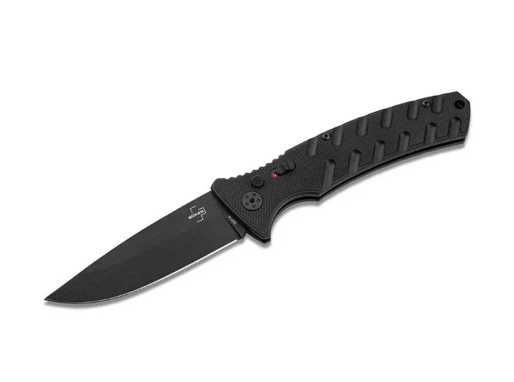 Stealth Command Large Strike Automatic Knife - Black Grivory
