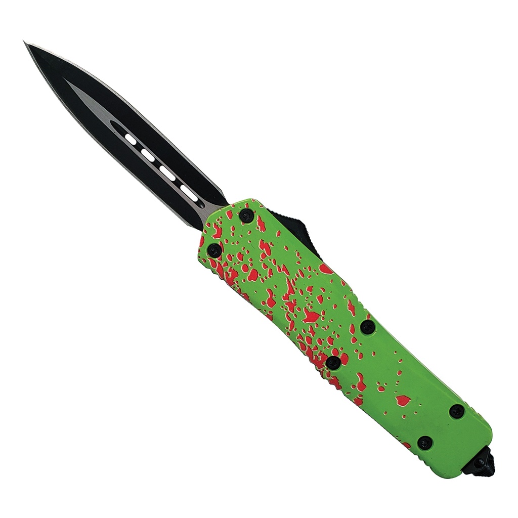 Outbreak Warning Zombie Hunter OTF Knife - Toxic Green