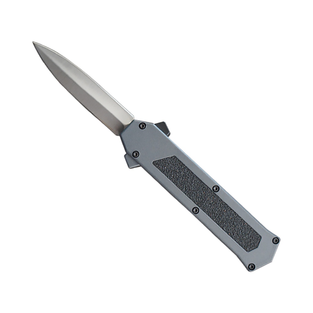 Hidden Stiletto Control OTF Knife - Gray Extreme Grip