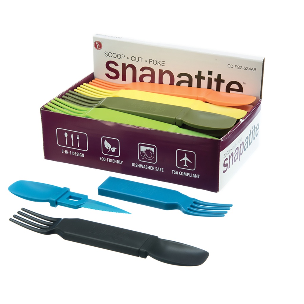 Snapatite Compact 3-in-1 Camping Utensil Tool - Assorted Colors