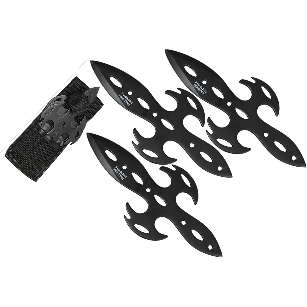6" 3 Piece Black Warrior Throwing Knife Set