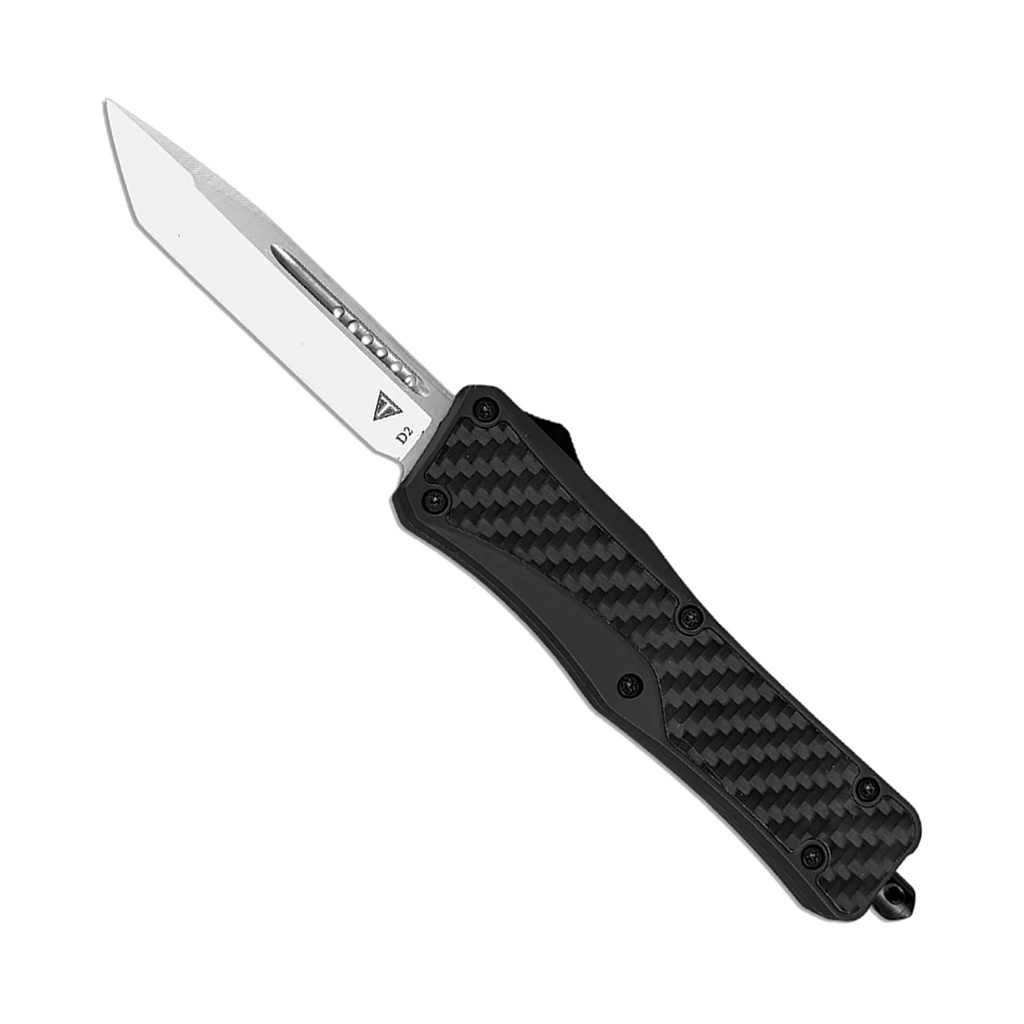 Midnight Breach Double-Action OTF Knife - Carbon Fiber Black