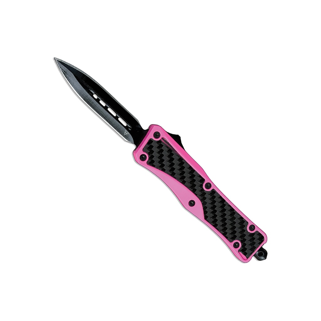 Rogue Femme Double-Edge OTF Knife - Pink Carbon Fiber